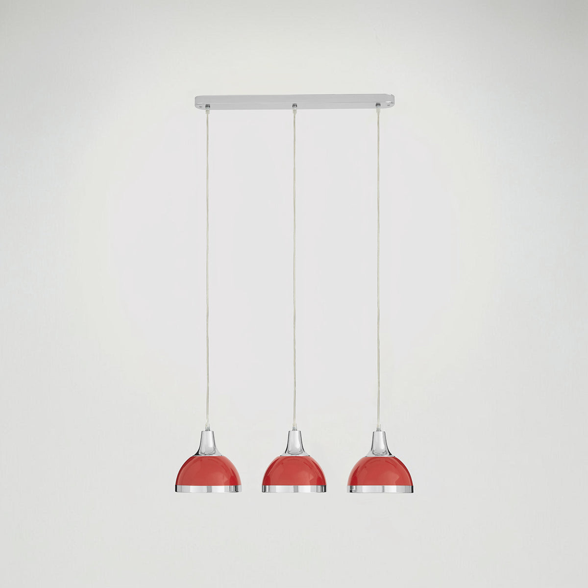 Jasper Red Shade and Chrome Pendant Light