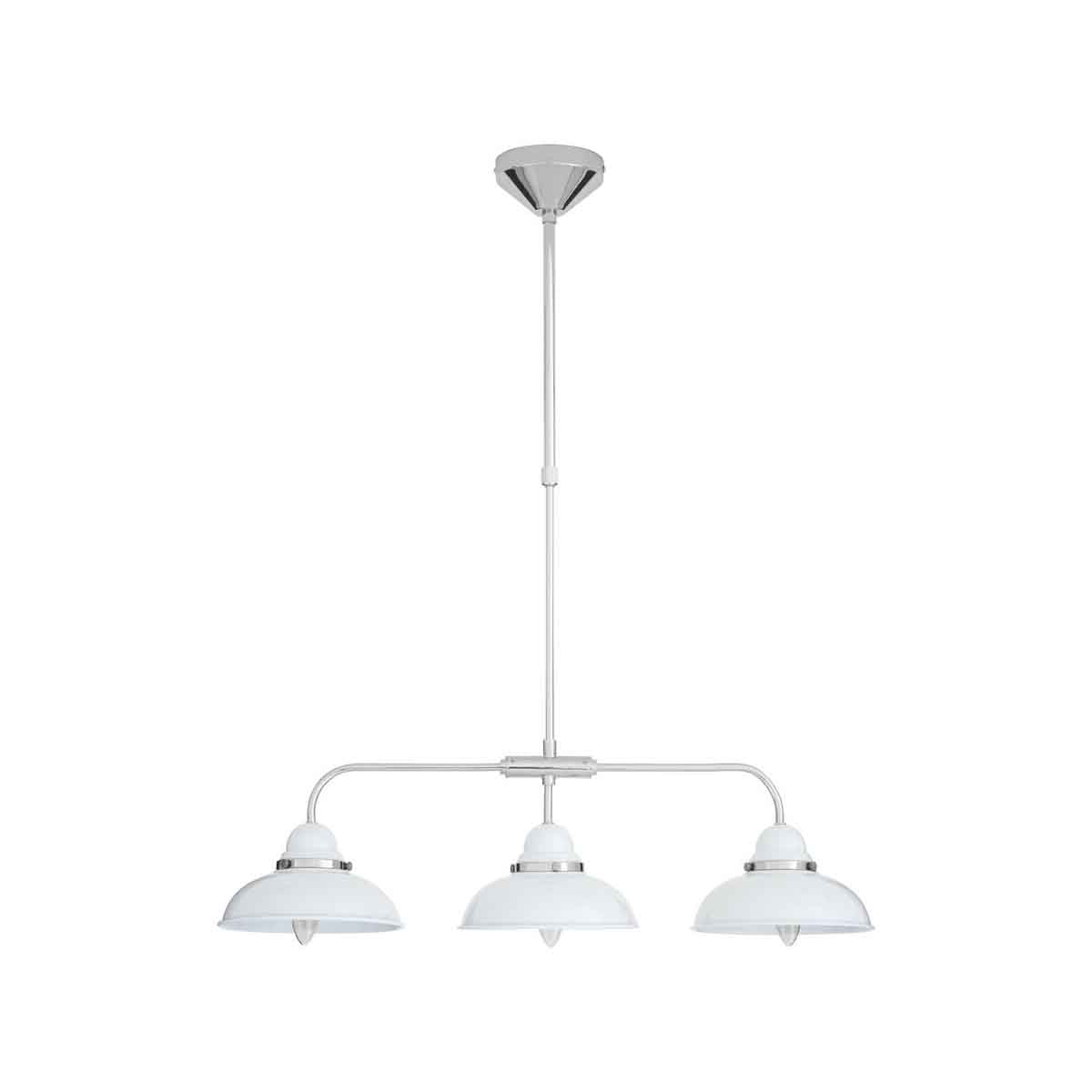 Jasper White and Chrome 3 Light Pendant Light