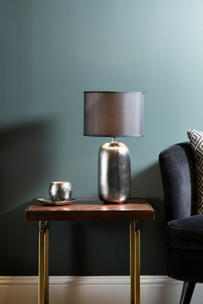 Regents Park Chrome Finish Ceramic Base Table Lamp