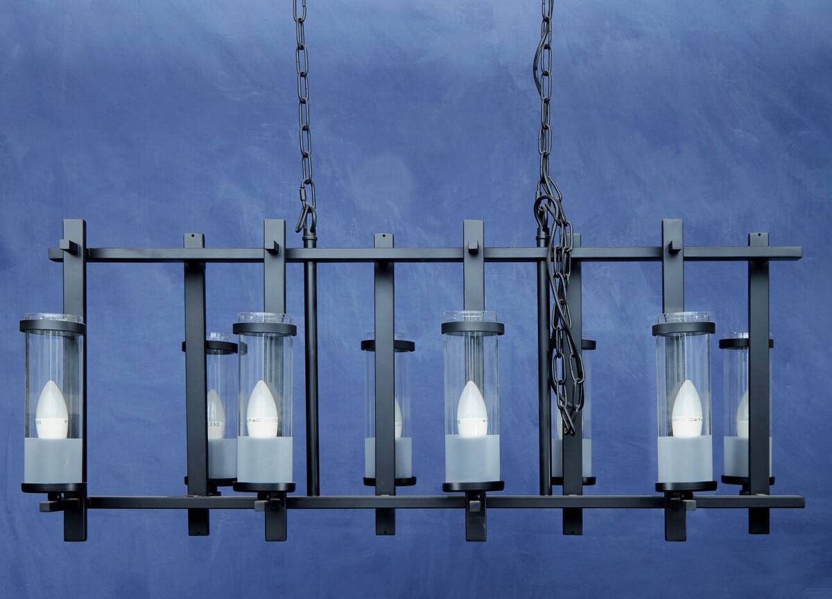 Aspen Iron and Glass Wide Pendant Light