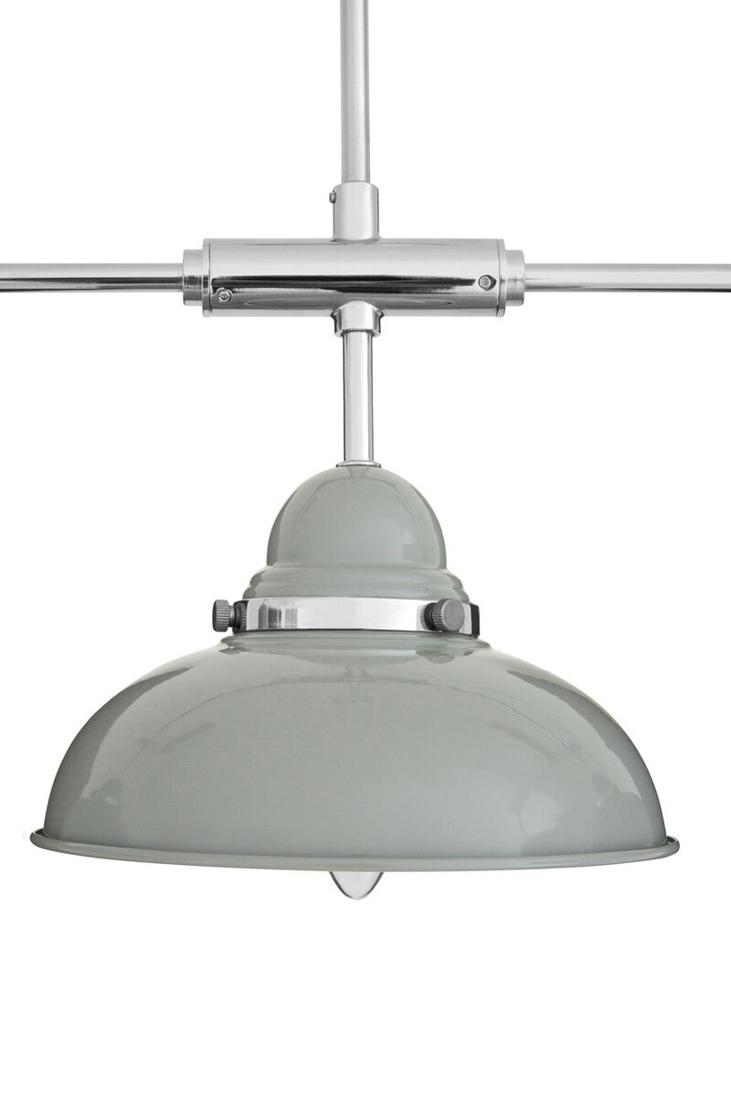 Jasper 3 Shades Light Grey And Chrome Pendant Light