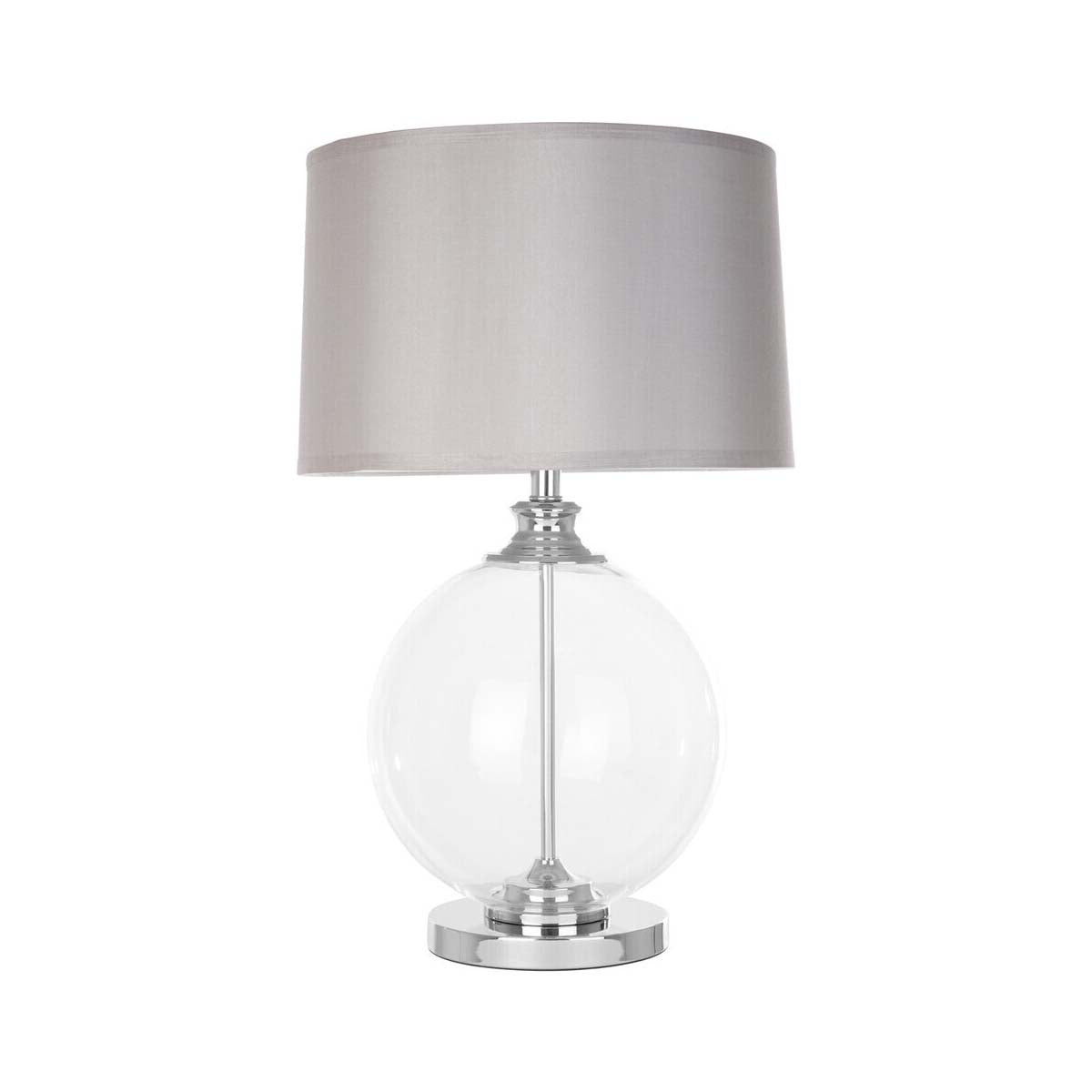 Edna Small Silver Silk Shade Table Lamp