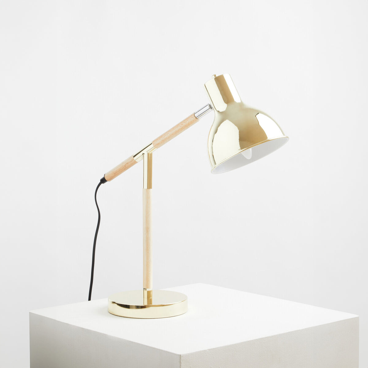 Stockholm Adjustable Desk Lamp in Shiny Brass Finish