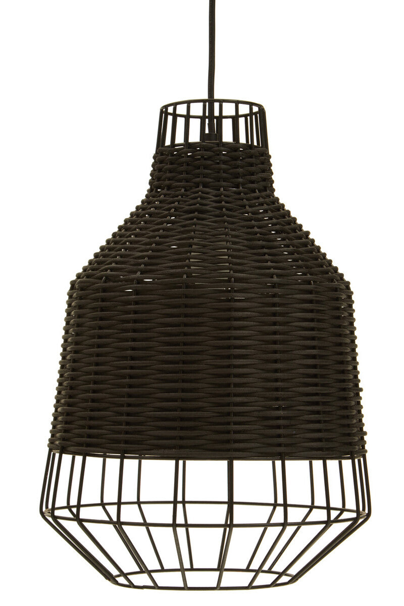 Jaya Black Rattan Pendant Lamp