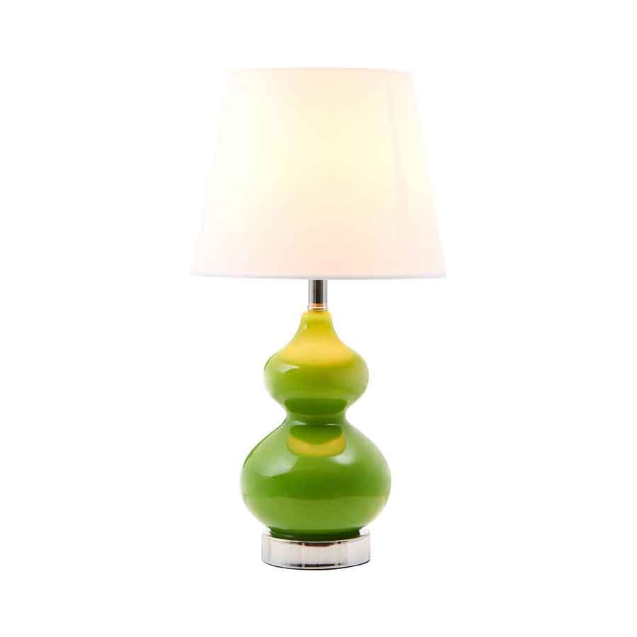 Heidy Light Green Glass Table Lamp with Chrome Base