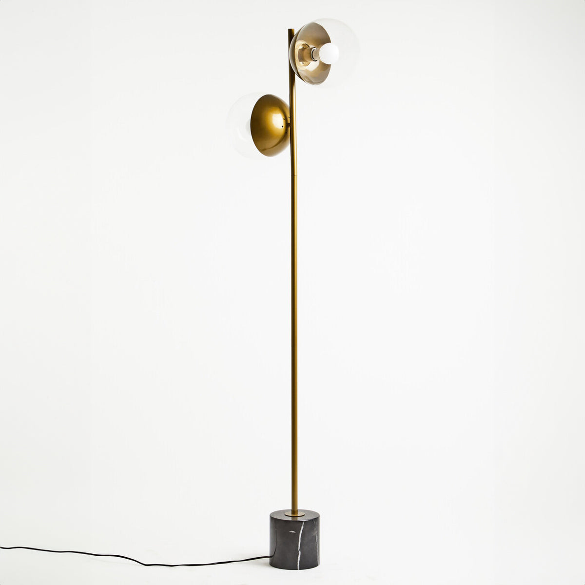 Revive 2 Bulb Gold Finish Metal Floor Lamp