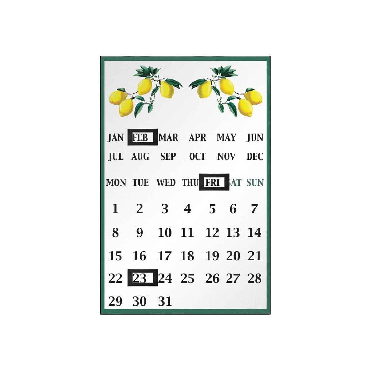 Orchard Fruits Lemon Tree Magnetic Calendar