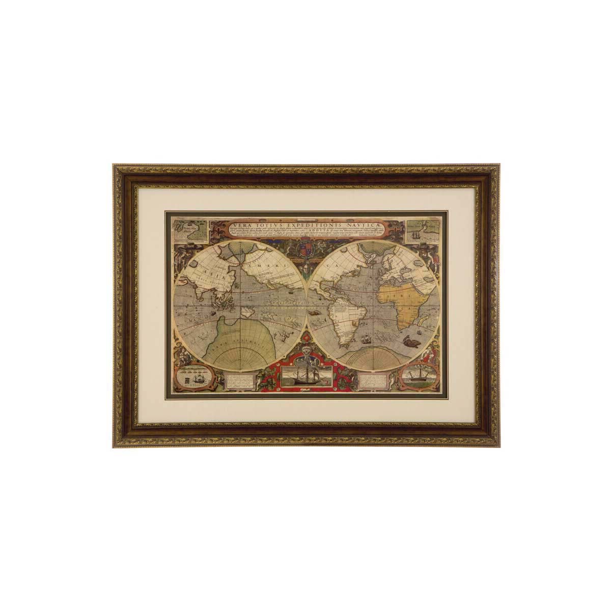 Framed World Map Wall Art