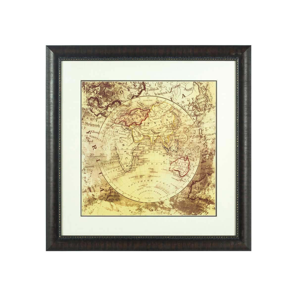 Framed Vintage Map Wall Art