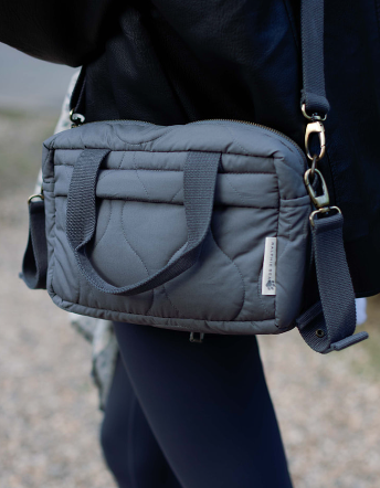 Quilted Stroller Bag - Slate/Wildflower Print