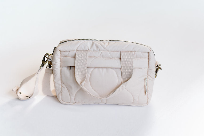Quilted Stroller Bag - Sand/Scallop Print