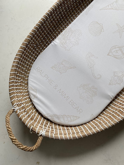 Seashell Changing Basket Mat Liner