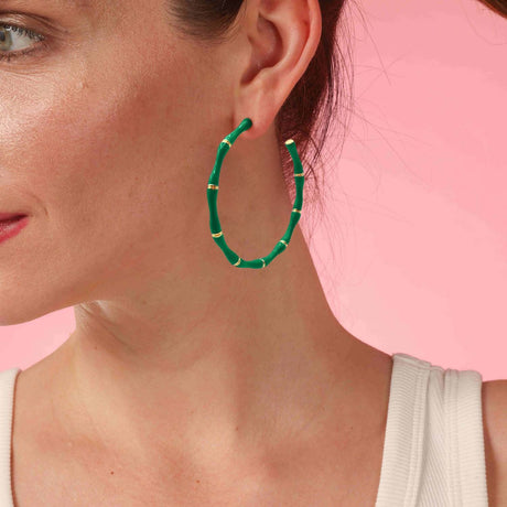 Green and Gold Bamboo Hoops