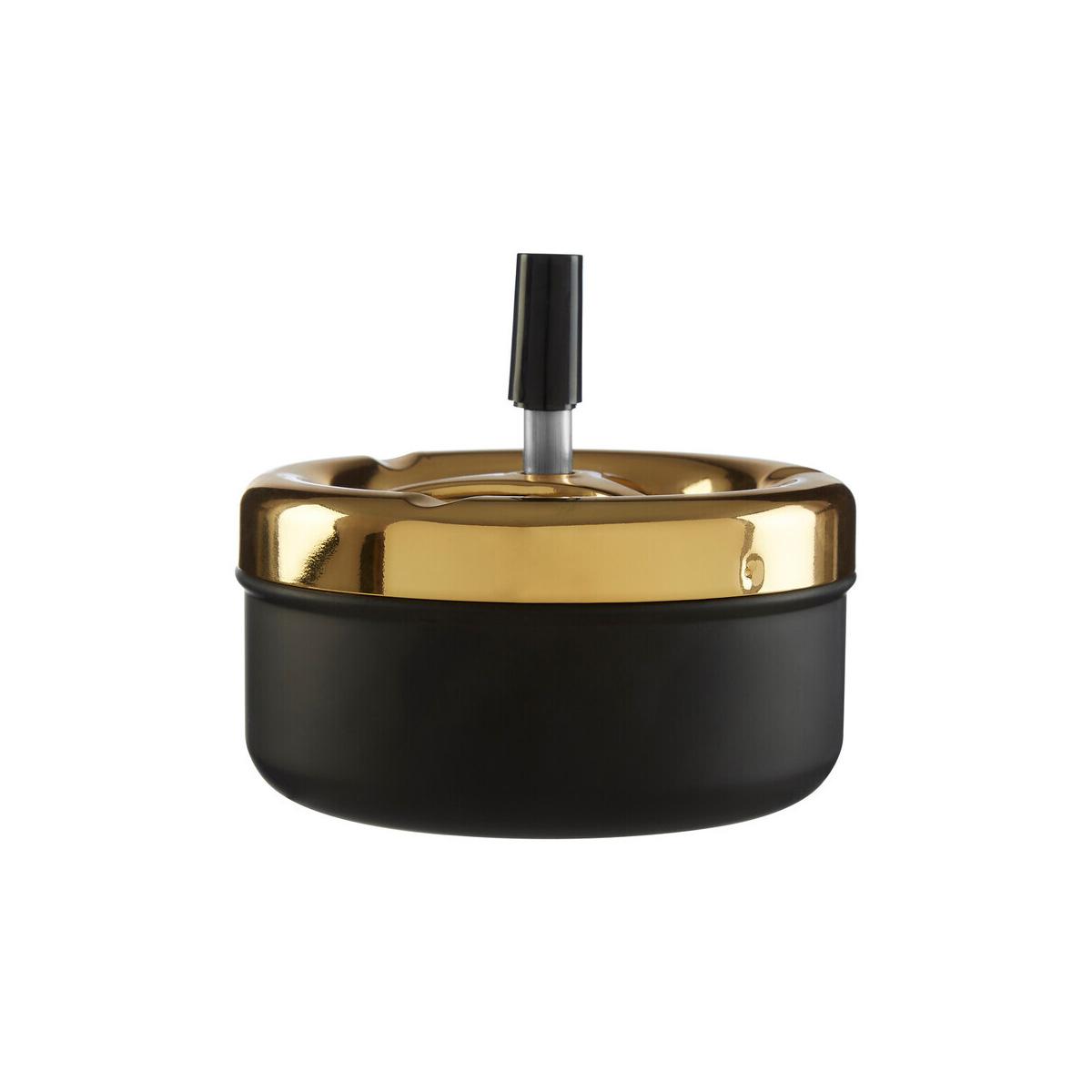 Small Gold And Matte Black Spinning Ashtray
