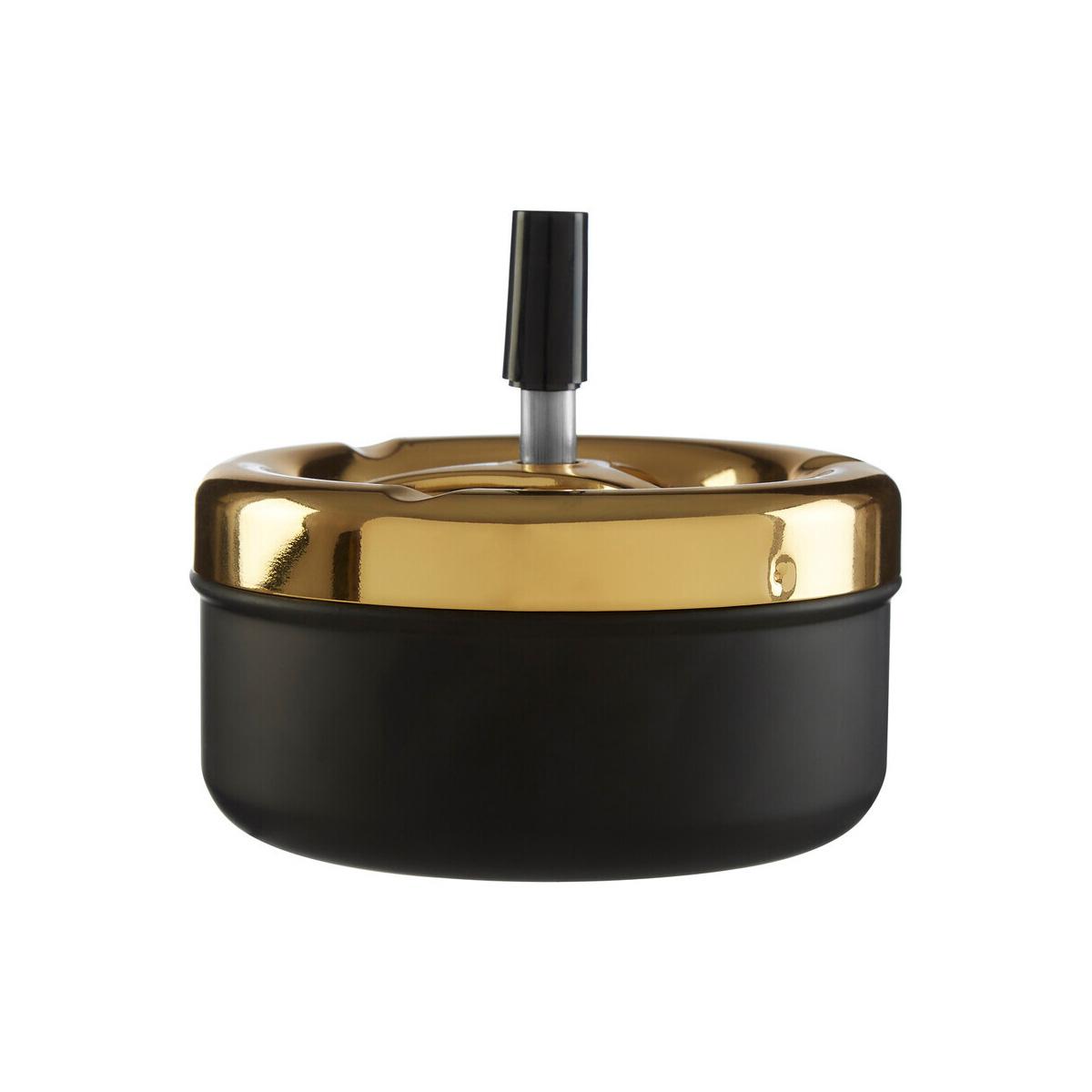 Medium Gold And Matte Black Spinning Ashtray