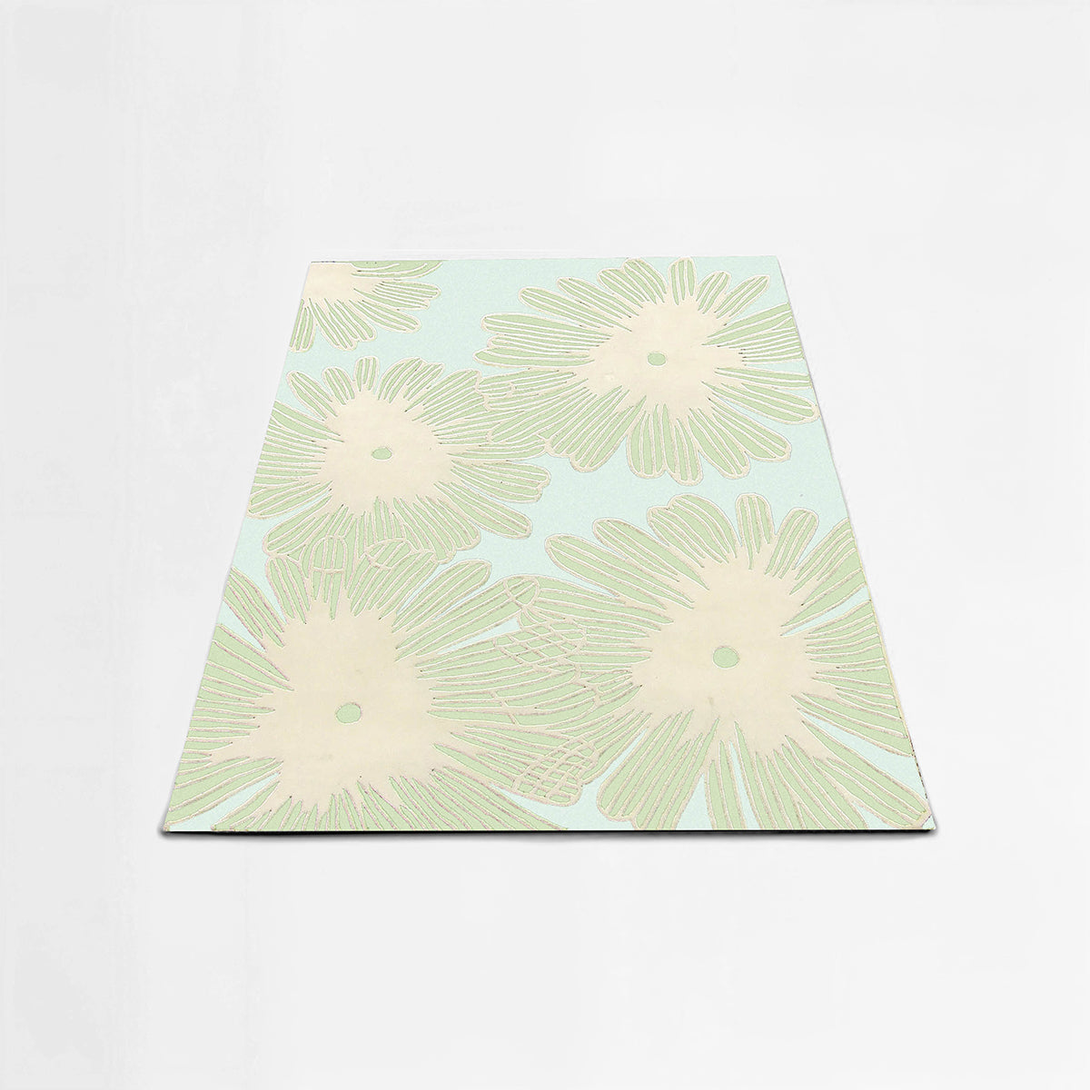 Ditsy Daisy Cream And Green Kids Rug