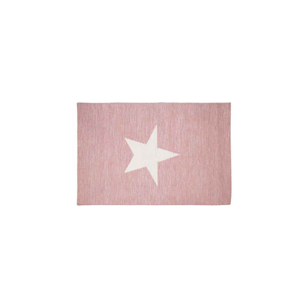 Pink and White Star Rug