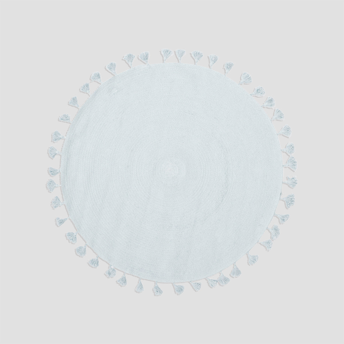 Kids Blue Round Rug with Tassels