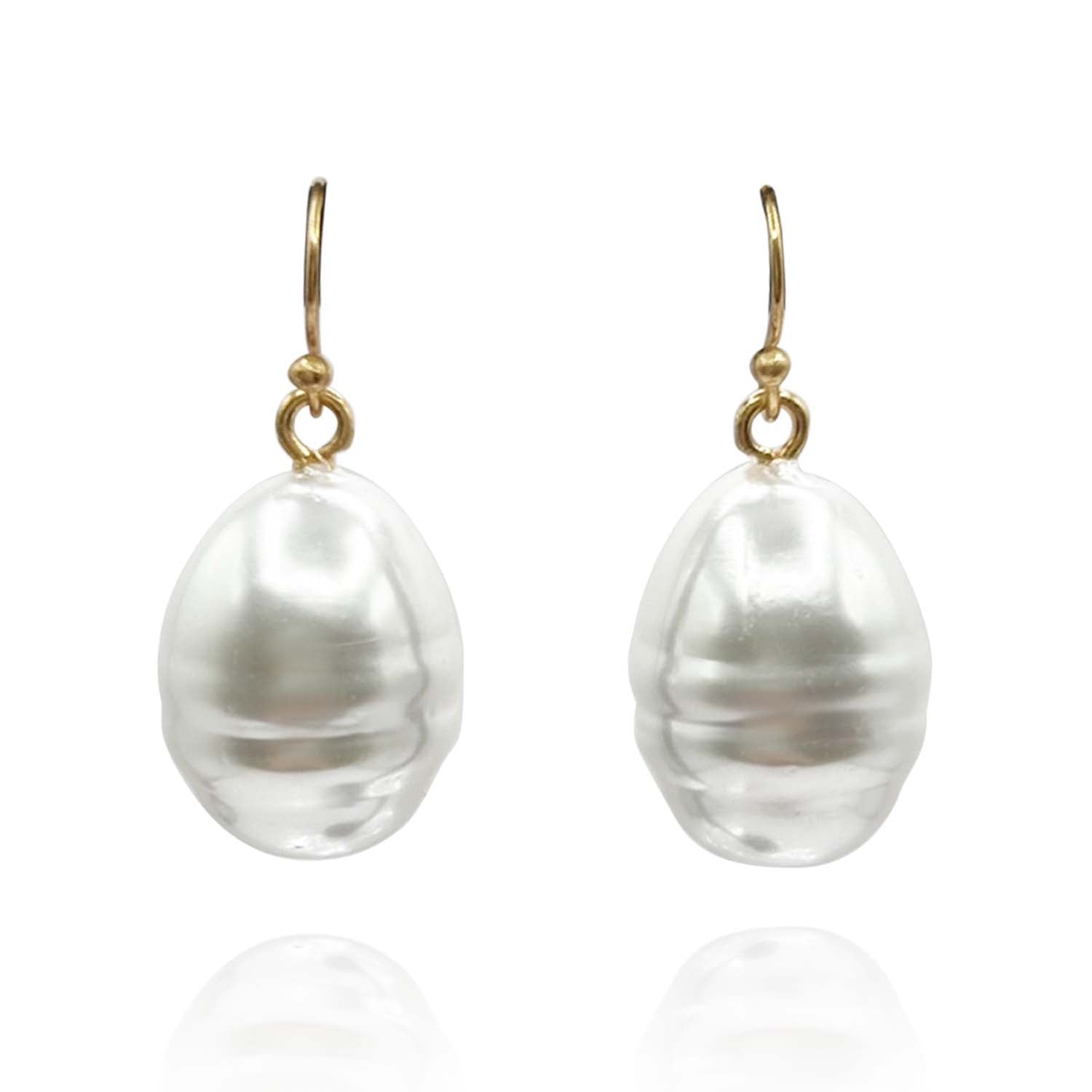 Marcella Grey Baroque Glass Pearl Drop