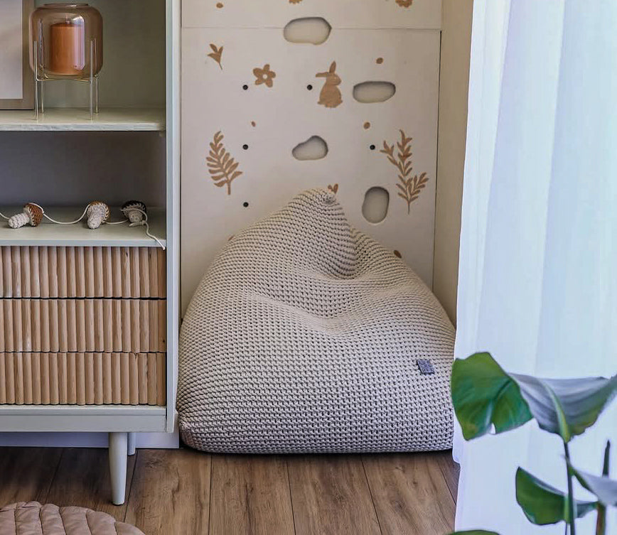 Knitted Bean Bag KIDS | BEIGE