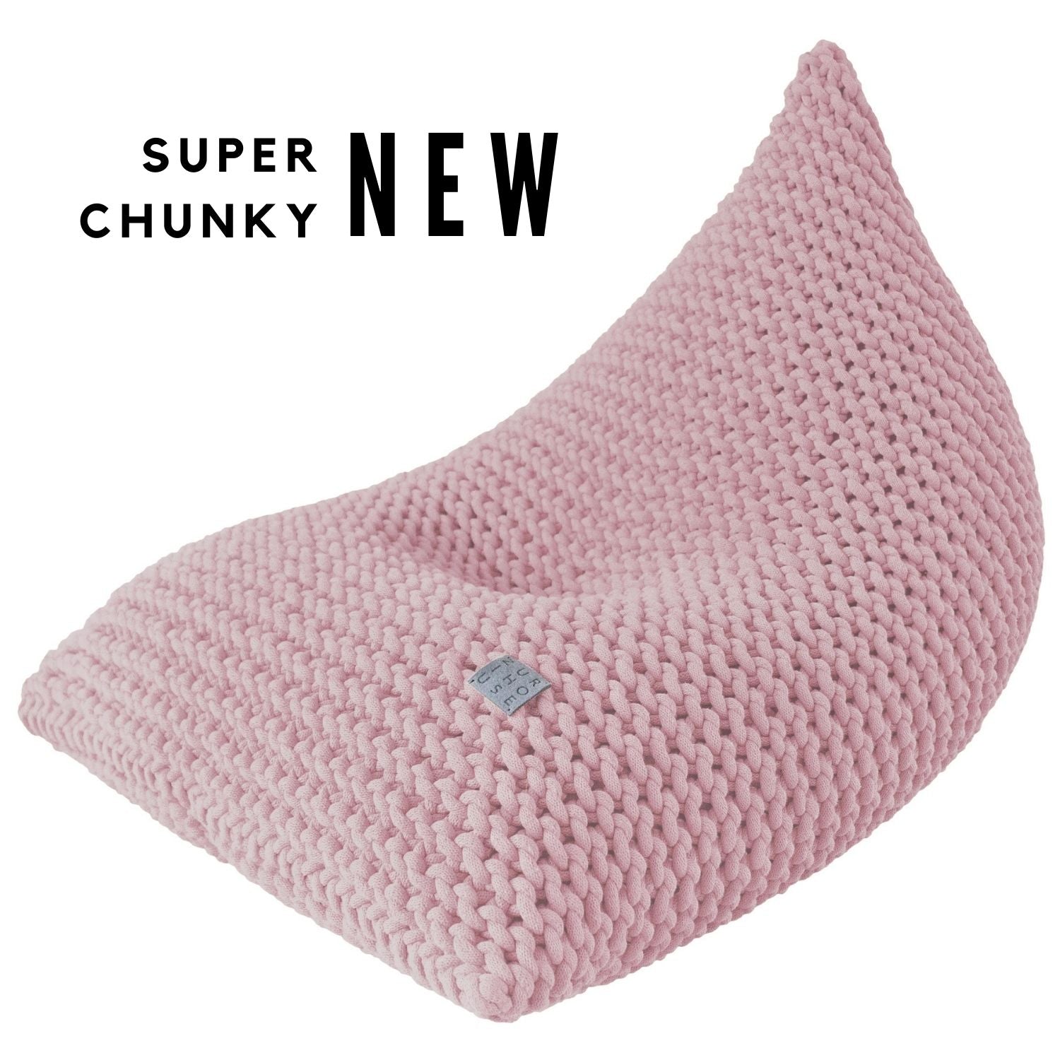 Chunky Knitted Bean Bag | POWDER PINK