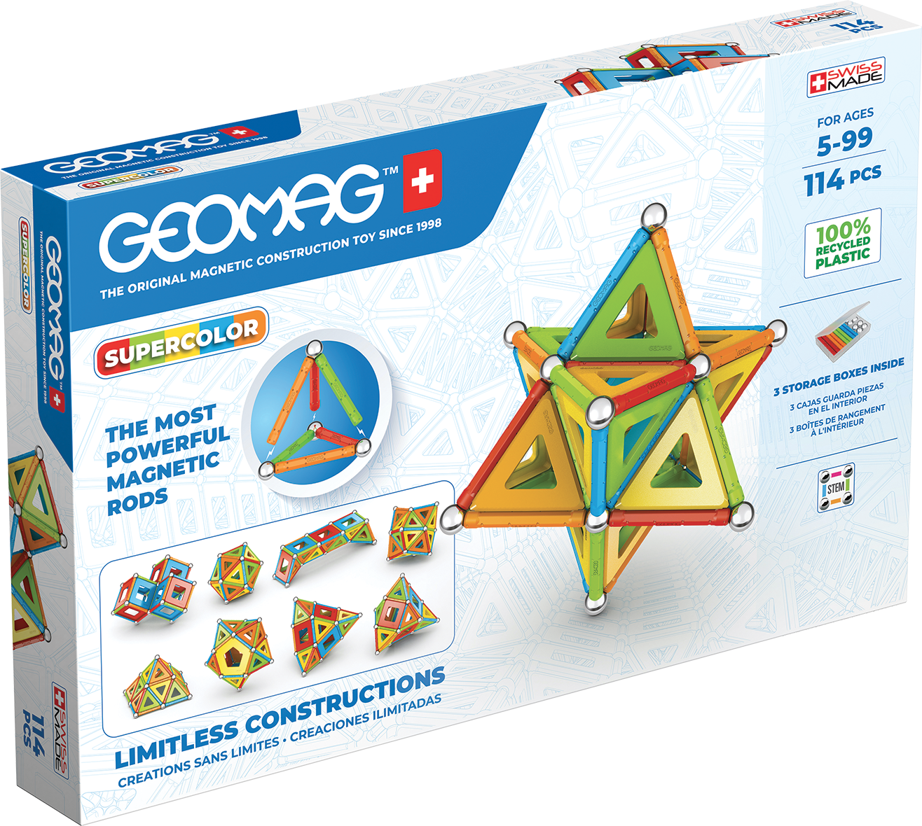 Geomag Supercolor Panels - 114 Pieces Set