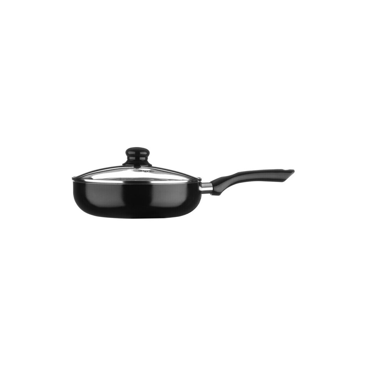 Ecocook Black Frypan with Glass Lid - 24cm