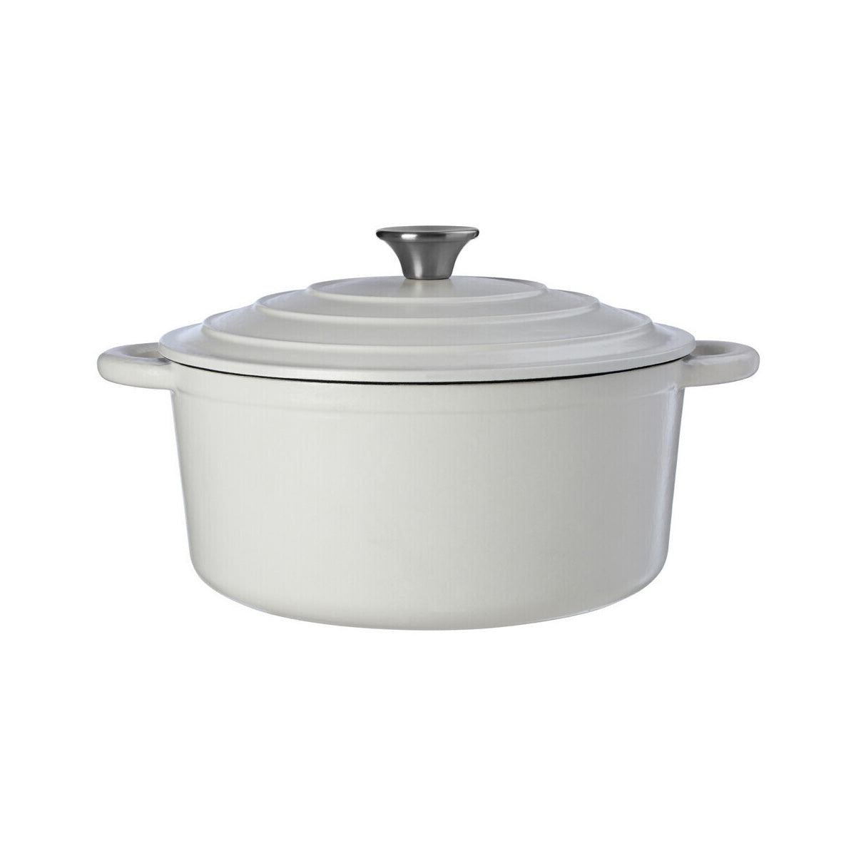 Hygge Large White Cast Iron Casserole Dish