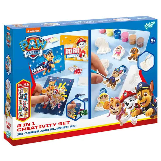 Paw Patrol 2 in 1 Creative Set - A 3D Cards and Plaster Twin Pack