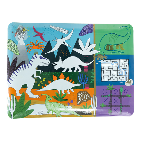 Colouring Fun & Games Mat - Dinosaur