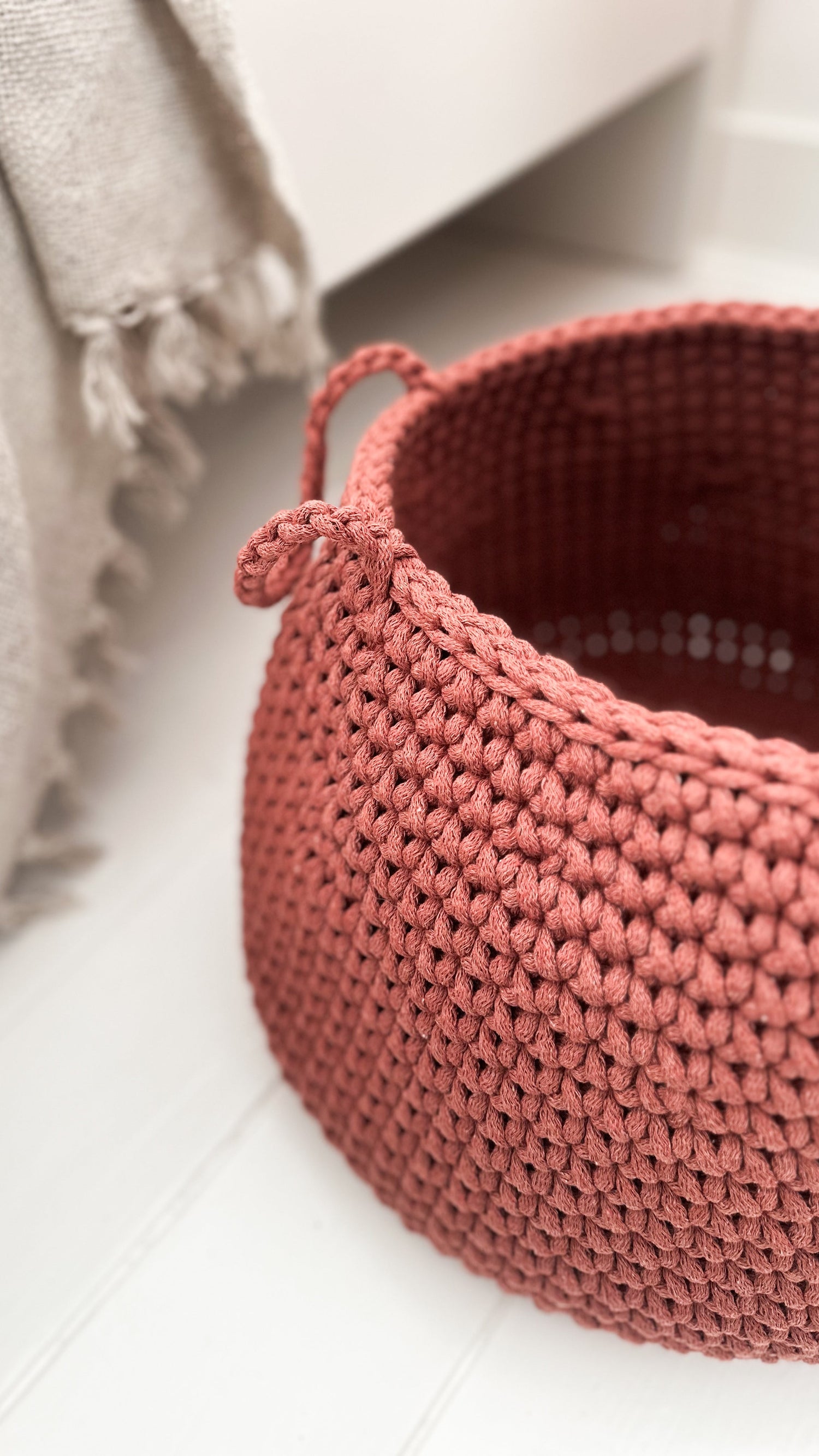 Crochet Basket, Size L | TERRACOTTA