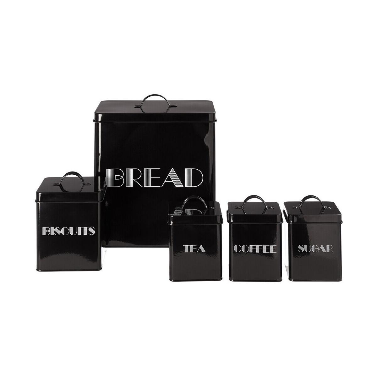 Easton 5 Piece Black Kitchen Storage Set