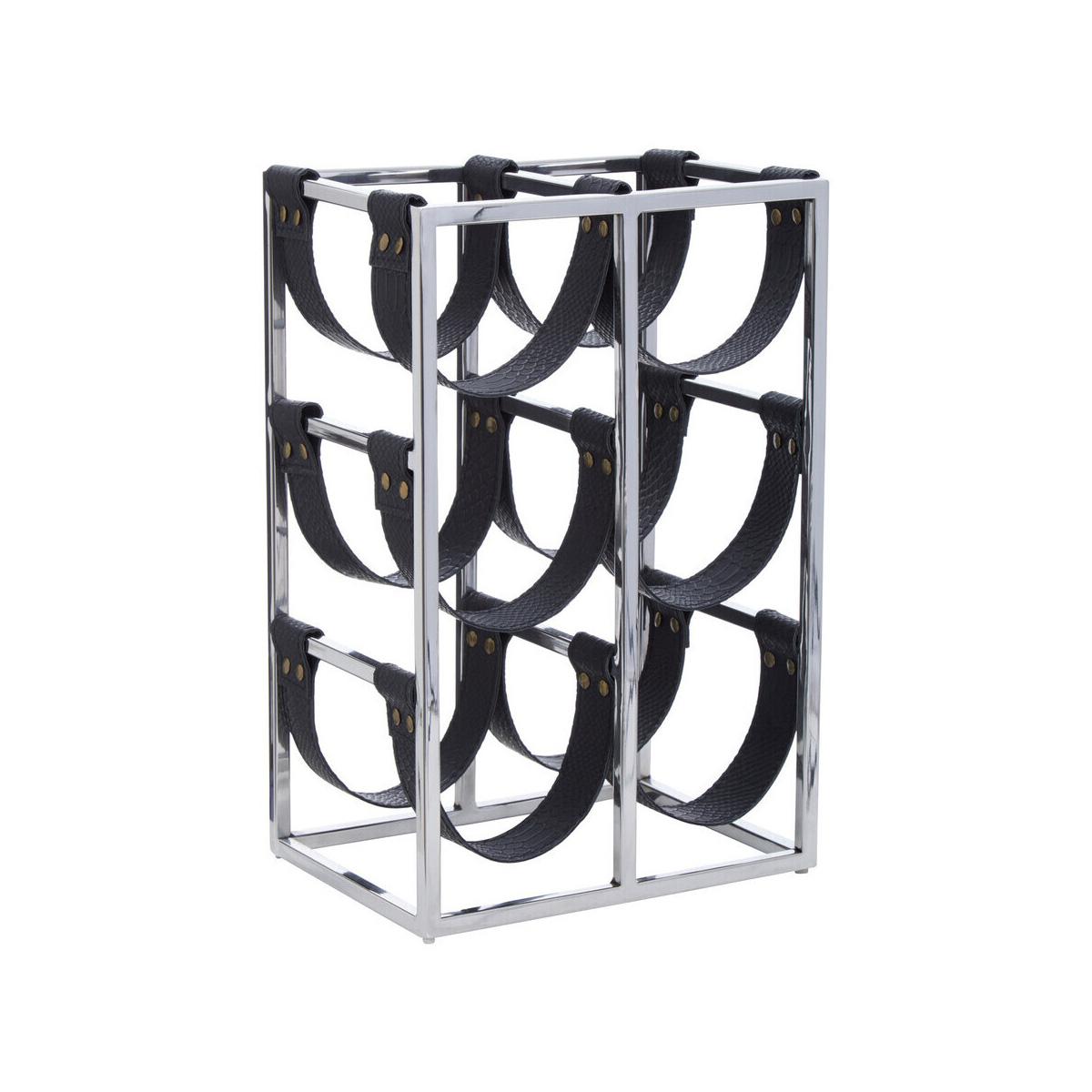 Mixology Six Bottle Sling Wine Rack in Silver Finish