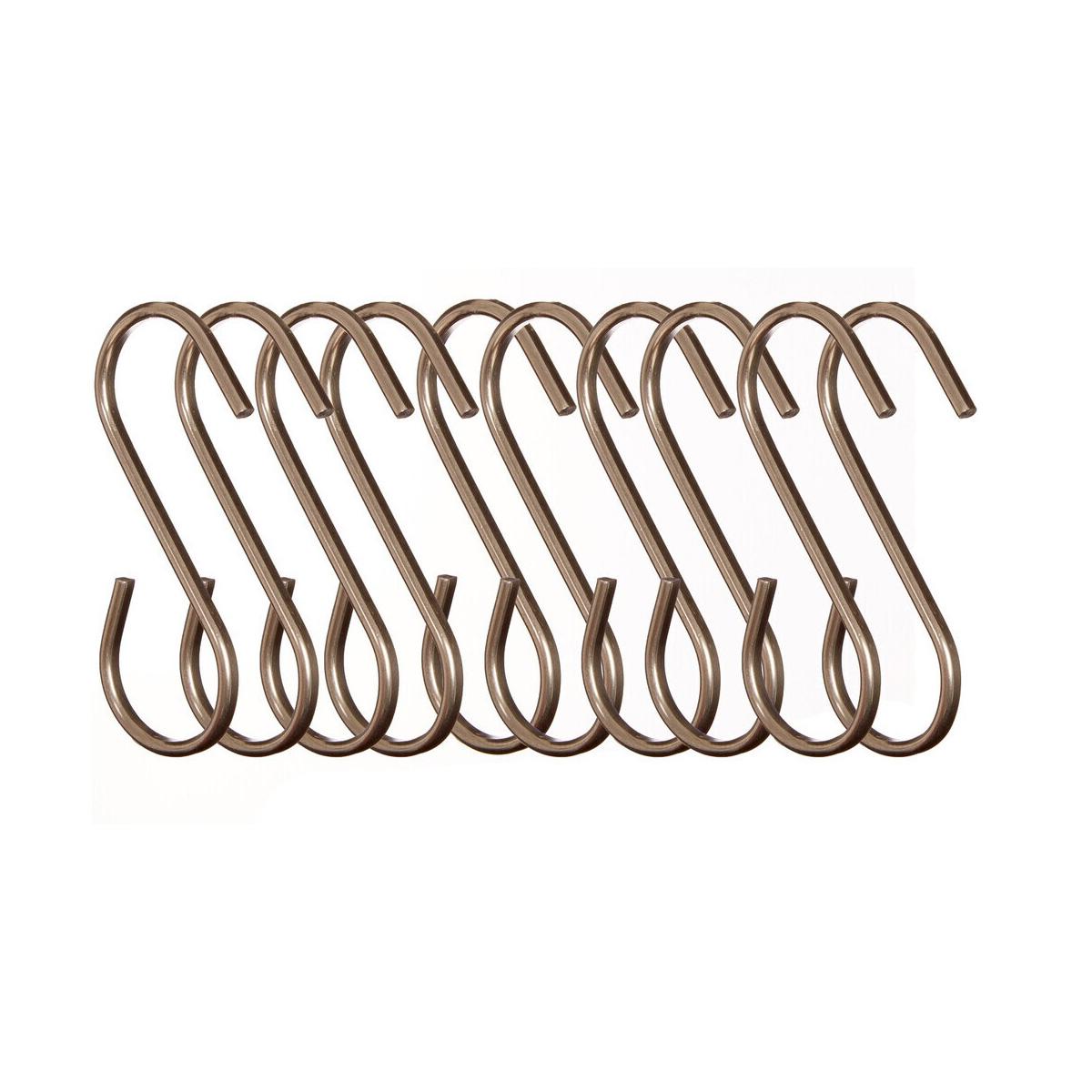 Sorello Set of 10 Brushed Steel Hooks