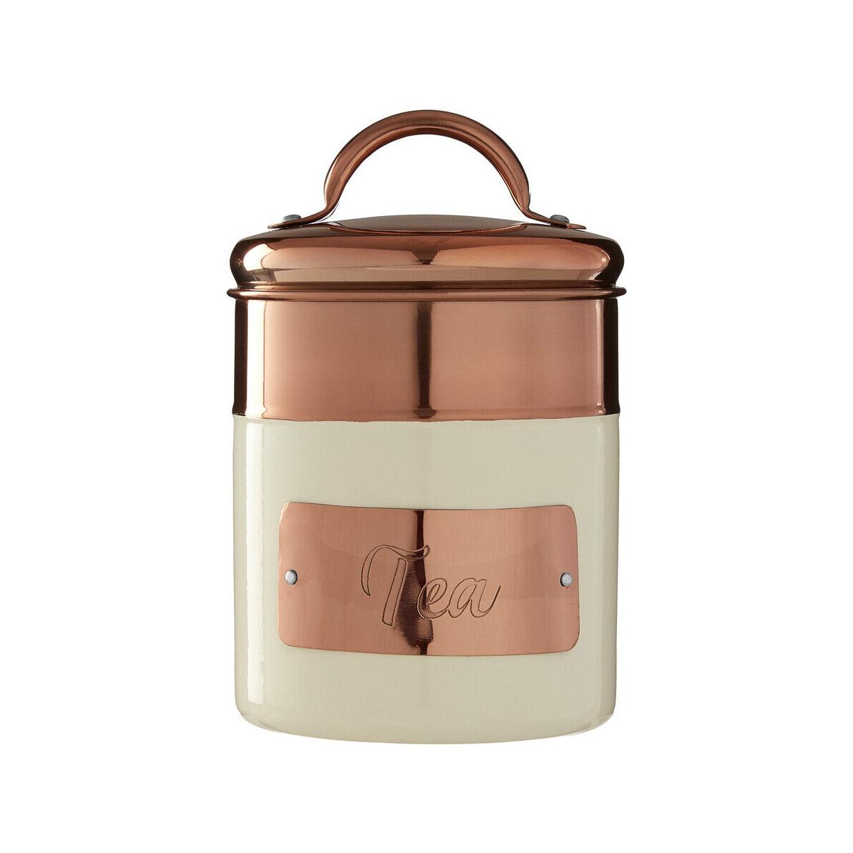 Prescott Cream And Copper Tea Canister