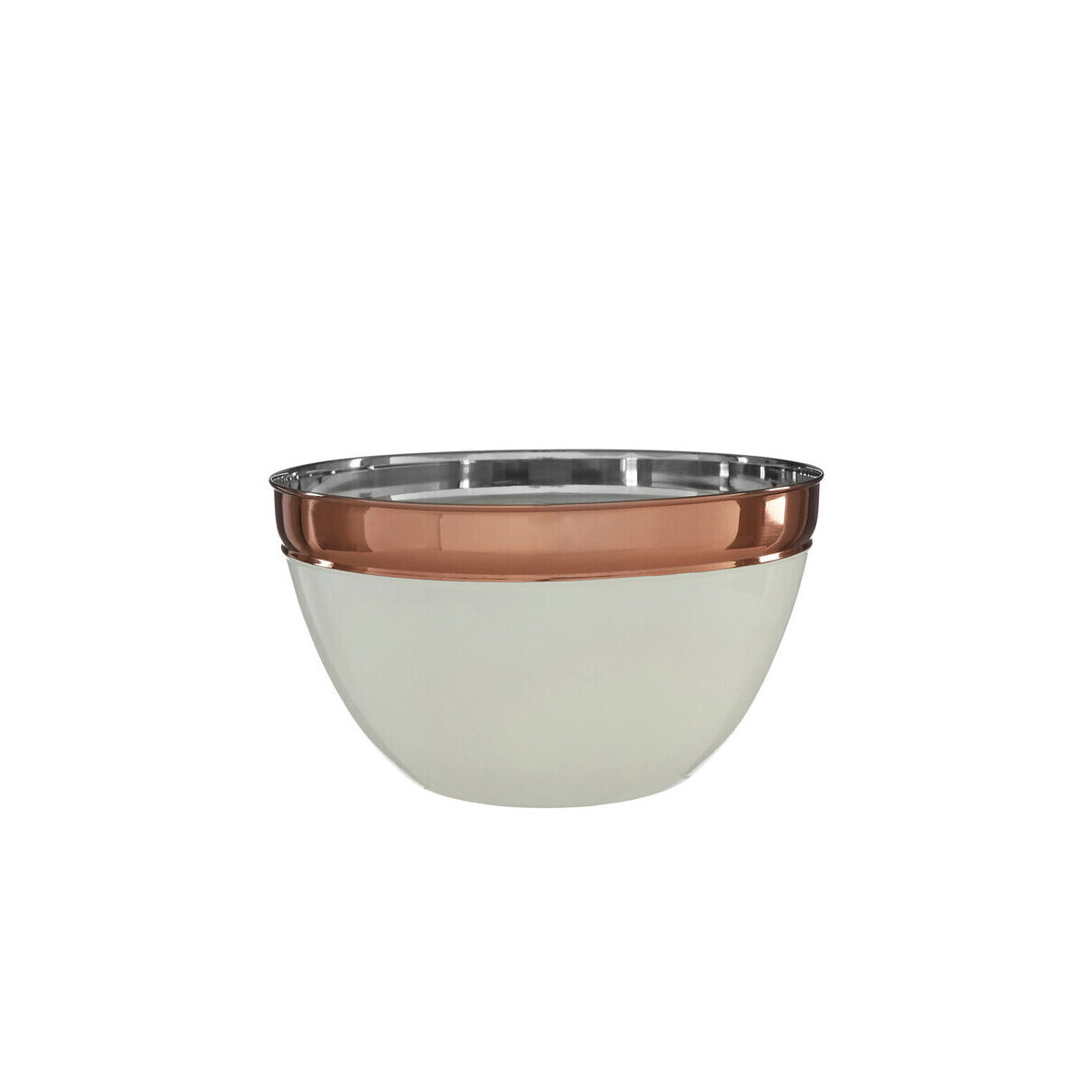 Prescott Large Cream And Copper Mixing Bowl