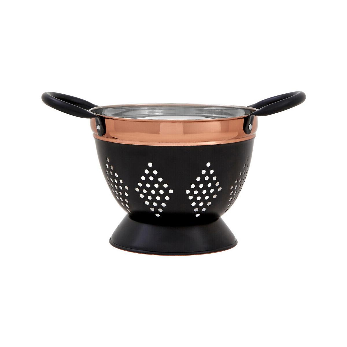 Prescott Small Charcoal And Copper Colander
