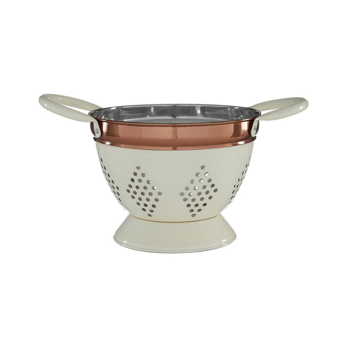Prescott Small Cream and Copper Colander