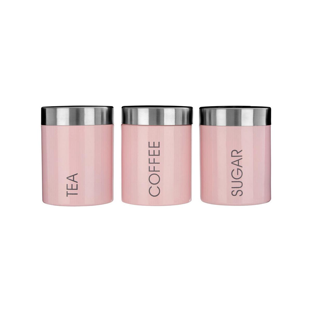 Liberty Light Pink Enamel Canisters