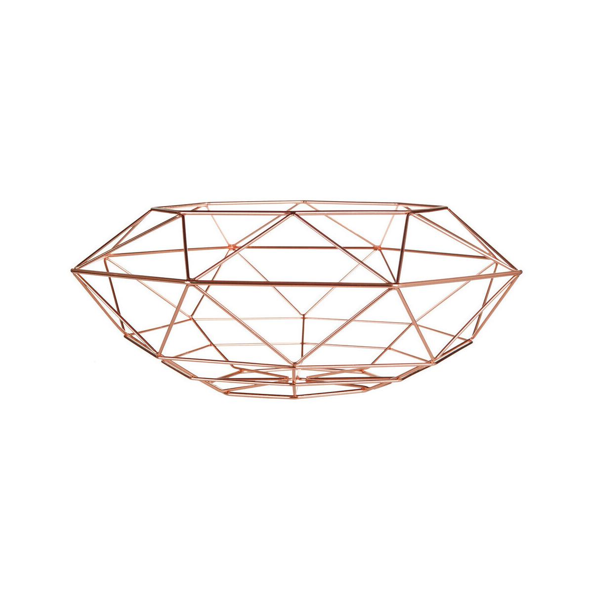 Vertex Copper Finish Wide Fruit Basket