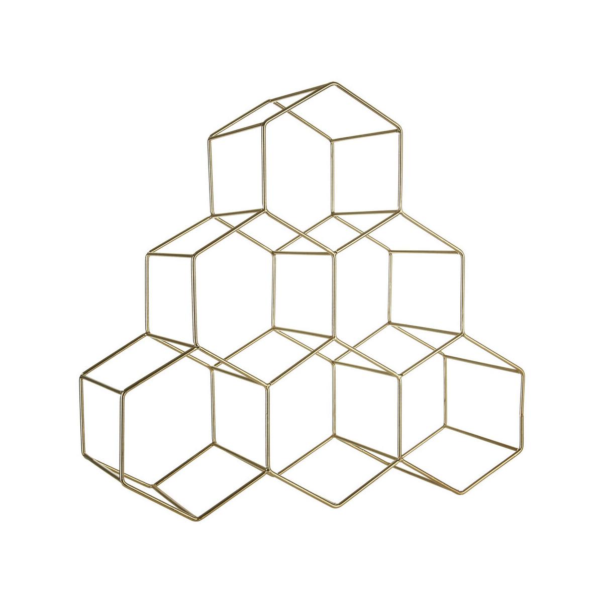 Vertex 6 Bottle Gold Finish Wine Rack