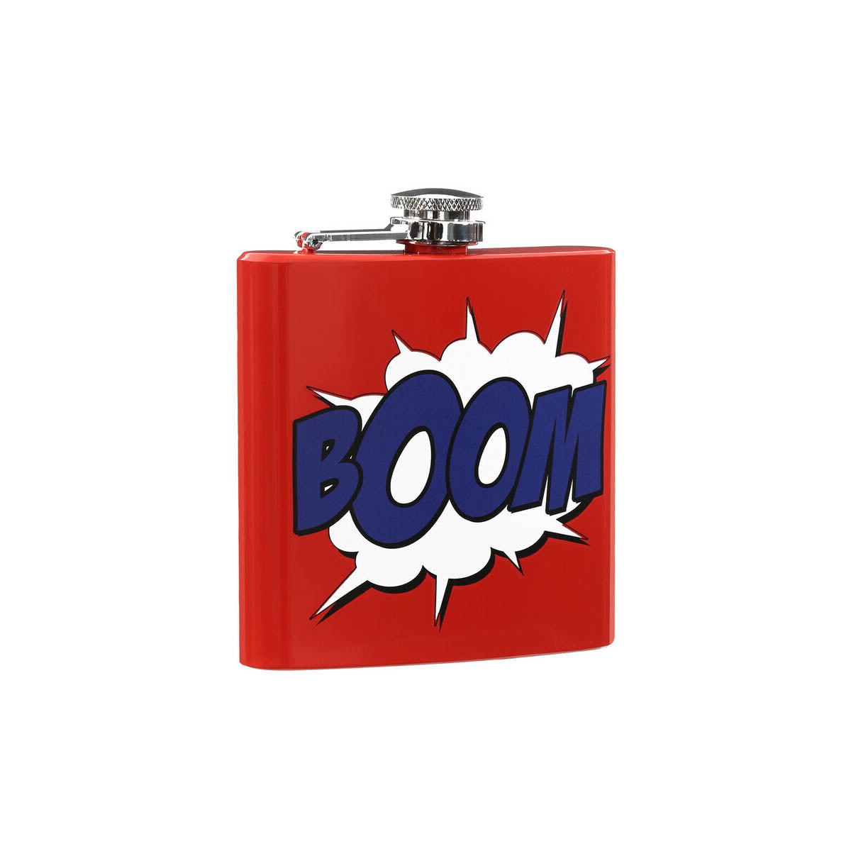 Auden Red Hip Flask with Boom Design