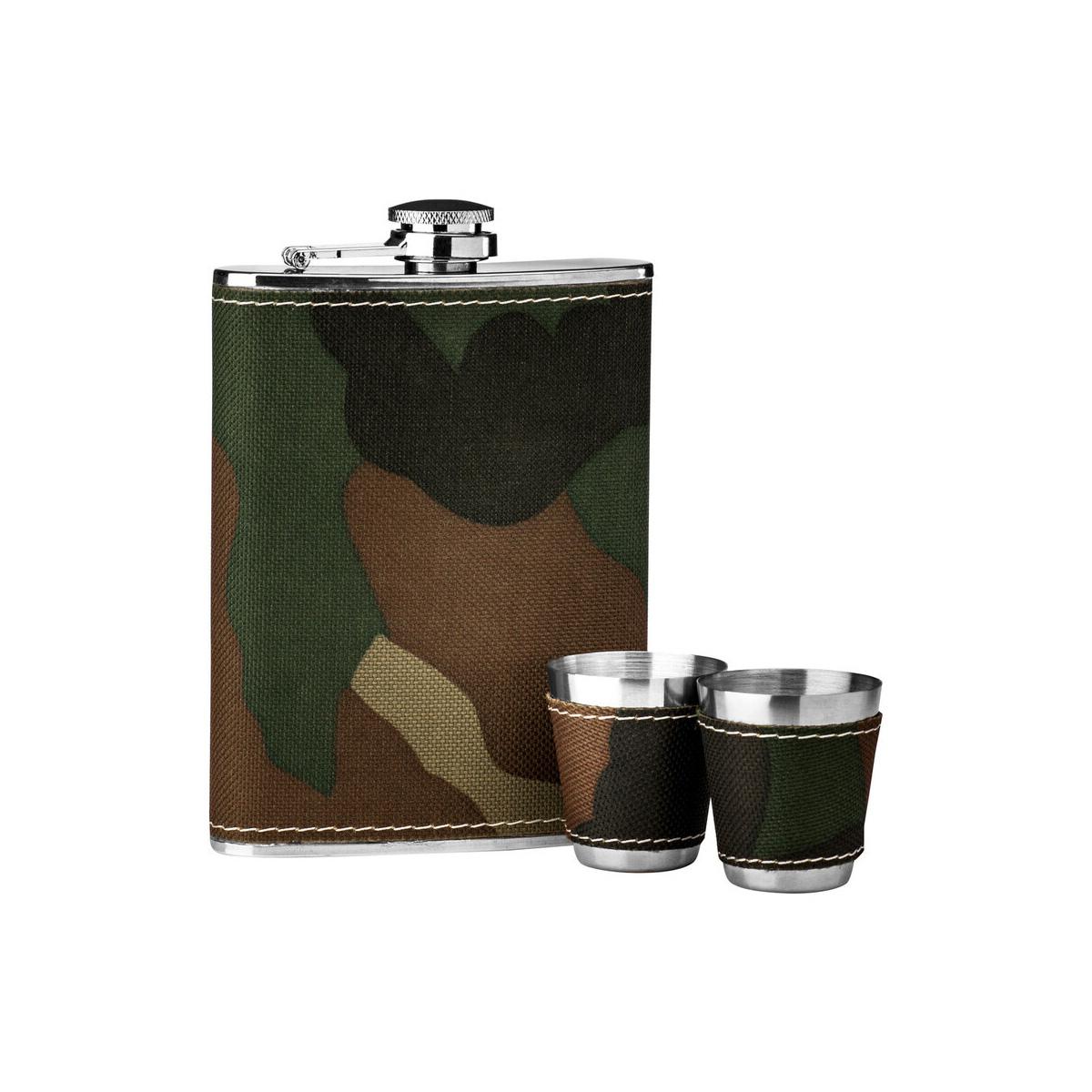 Auden Camouflage Hip Flask and Shot Glasses Set