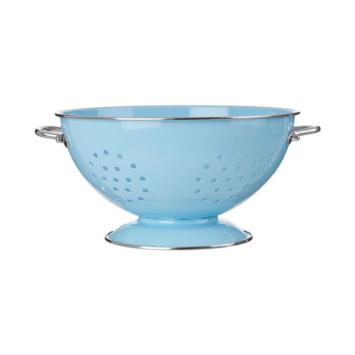 Pastel Blue Enamel Retro Colander