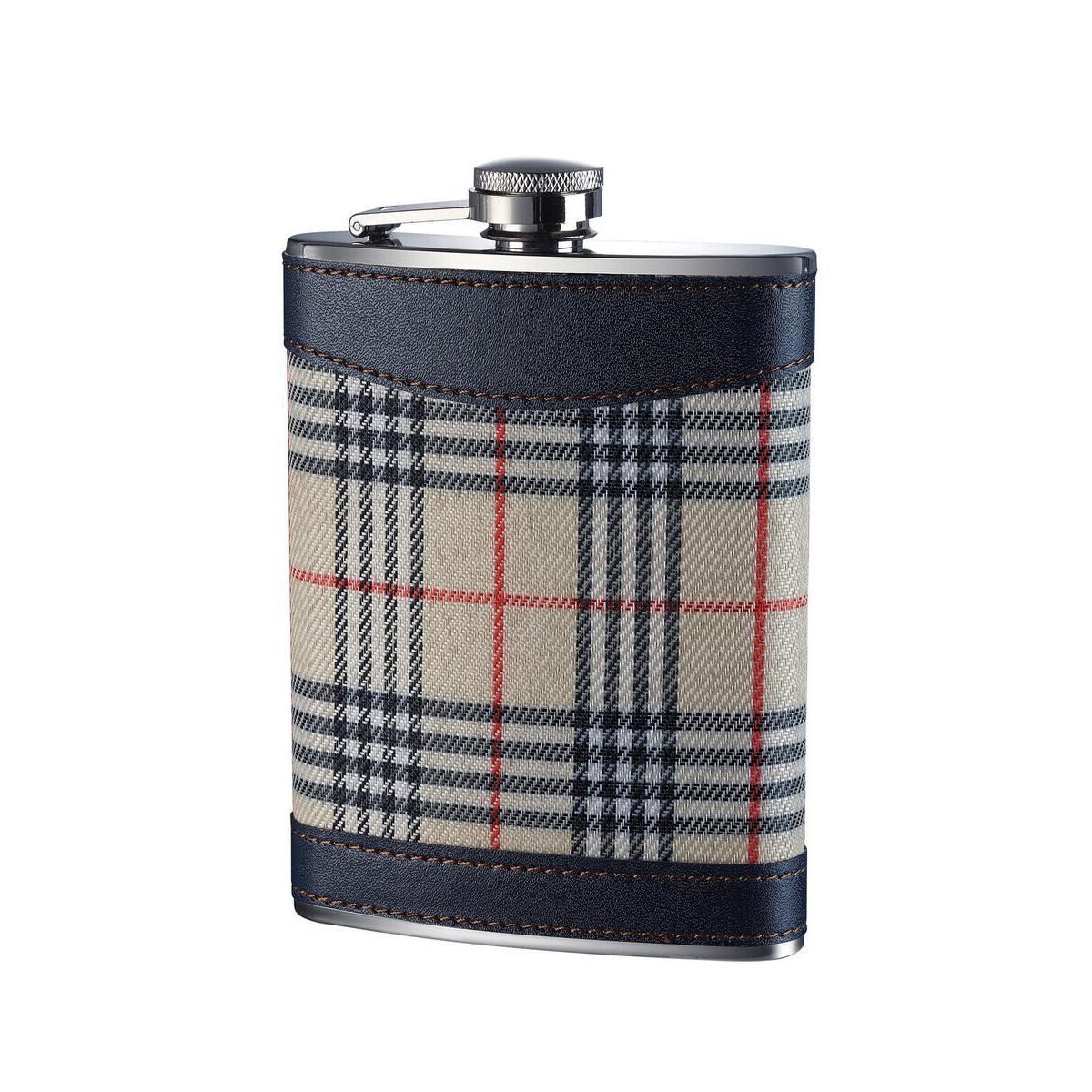 Cream Tartan Hip Flask
