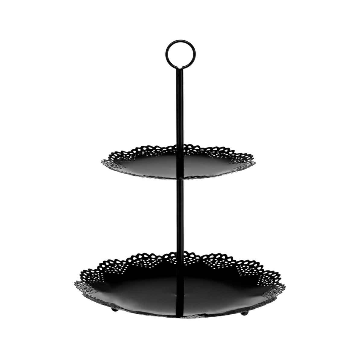 Black Metal 2 Tier Cake Stand
