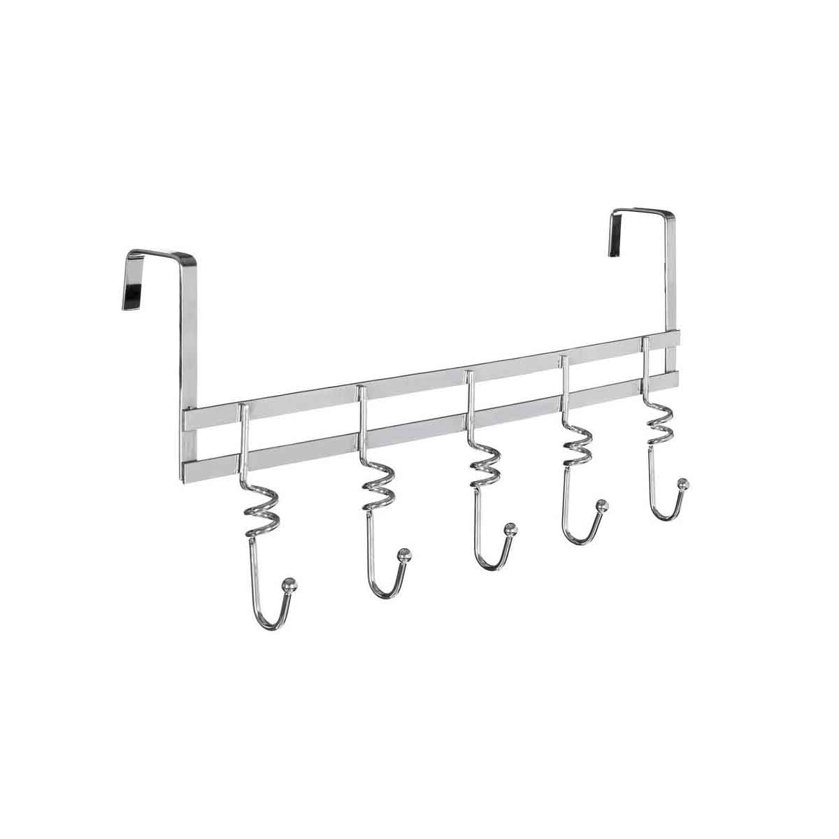 Jaxen Chrome Over Door 5 Hook Swirl Hanger