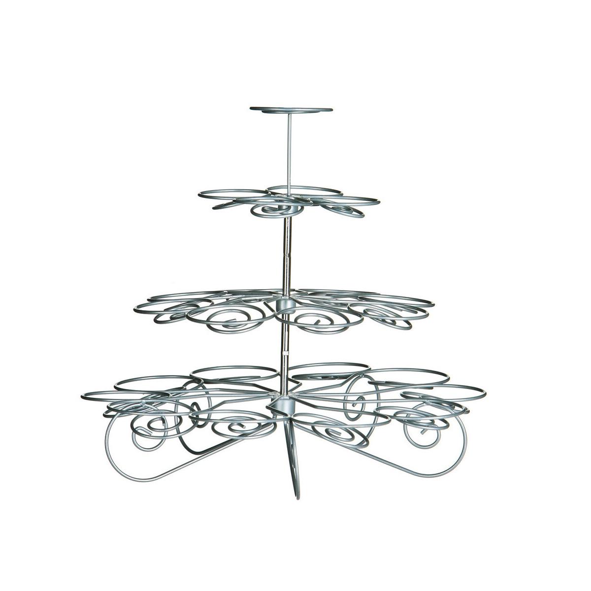 4 Tier Silver Wire 23 Cups Cupcake Stand