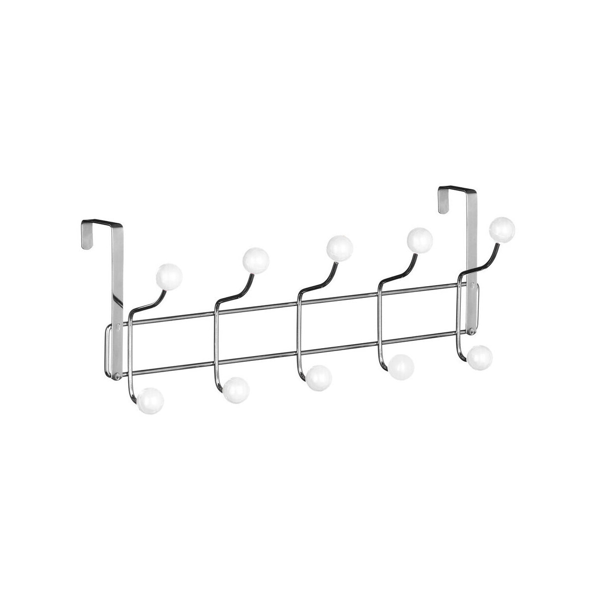 Jaxen Chrome Over Door White Ball Ten Hook Hanger