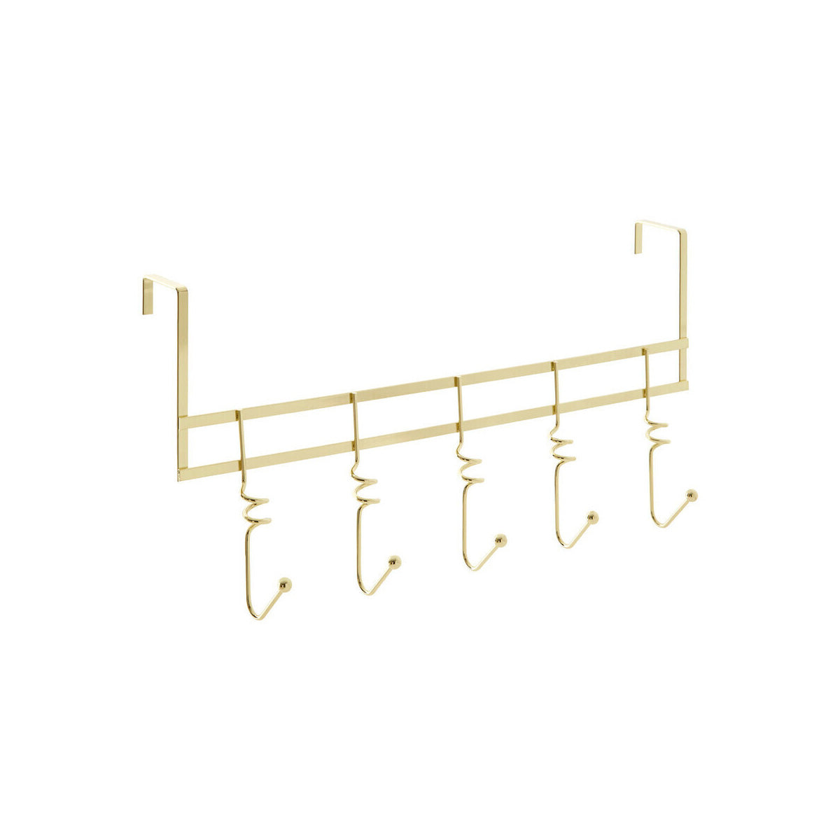 Jaxen Gold Finish Over Door 5 Hook Swirl Hanger